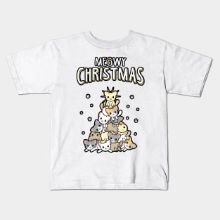 Meowy Christmas Kids T-Shirt
